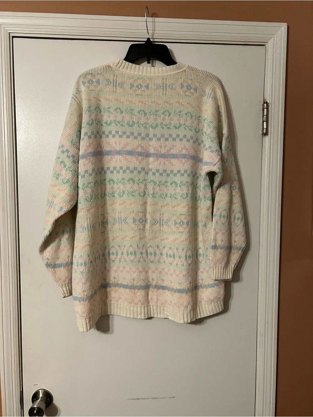 Vintage Pastel Fair Isle Knit Sweater | Oversized Cozy Crewneck | Cottagecore